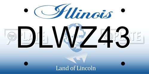 DLWZ43 Illinois License Plate
