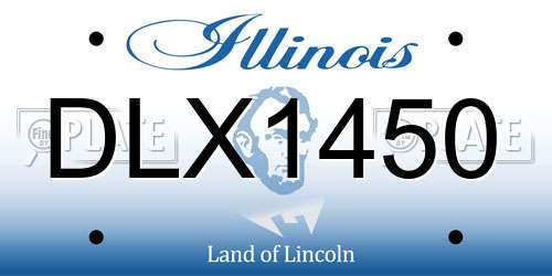 DLX1450 Illinois License Plate