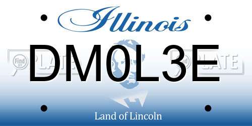 DM0L3E Illinois License Plate