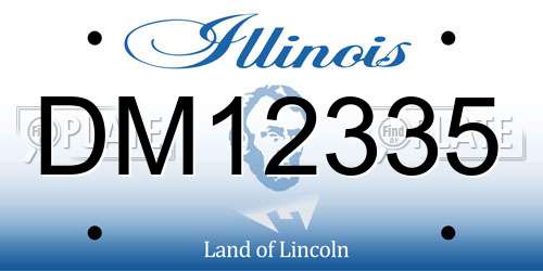 DM12335 Illinois License Plate