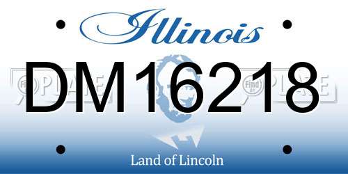 DM16218 Illinois License Plate