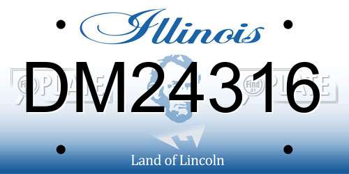 DM24316 Illinois License Plate