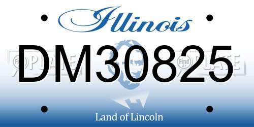 DM30825 Illinois License Plate