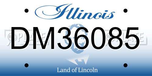 DM36085 Illinois License Plate