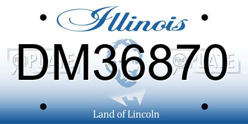 DM36870 Illinois License Plate
