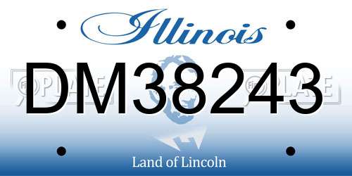 DM38243 Illinois License Plate