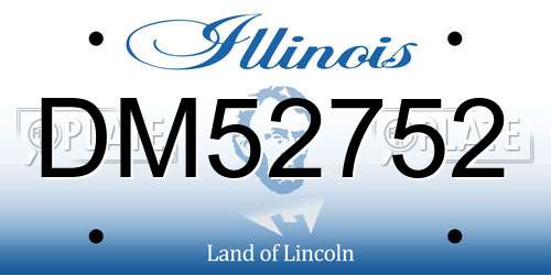 DM52752 Illinois License Plate
