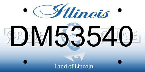 DM53540 Illinois License Plate