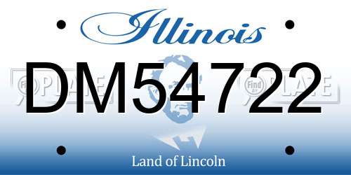 DM54722 Illinois License Plate