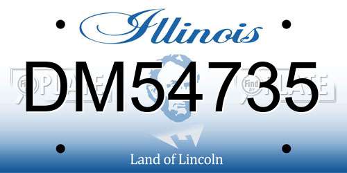 DM54735 Illinois License Plate
