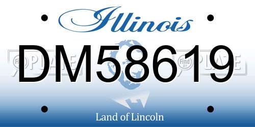 DM58619 Illinois License Plate