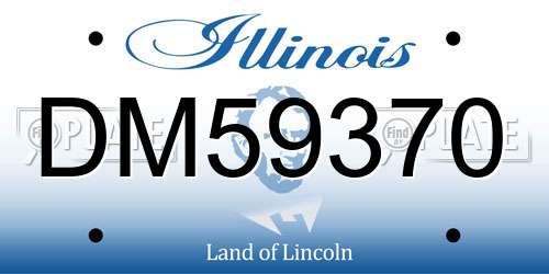 DM59370 Illinois License Plate