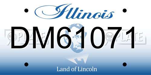 DM61071 Illinois License Plate