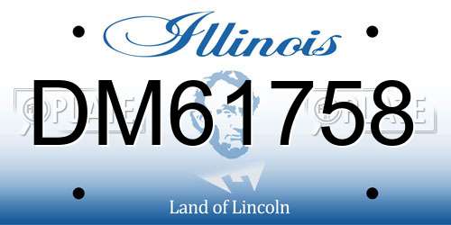 DM61758 Illinois License Plate