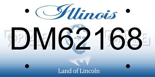 DM62168 Illinois License Plate