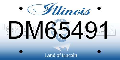DM65491 Illinois License Plate