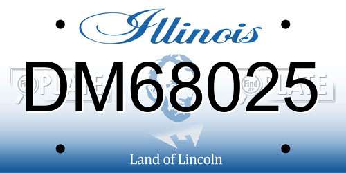 DM68025 Illinois License Plate