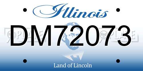 DM72073 Illinois License Plate