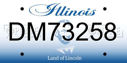 DM73258 Illinois License Plate