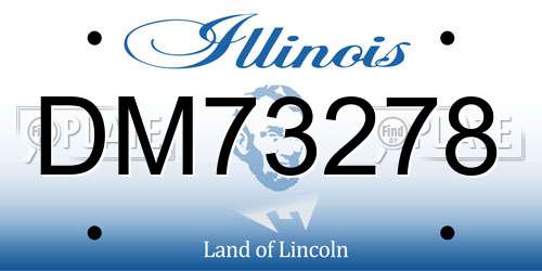 DM73278 Illinois License Plate