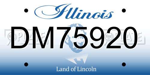 DM75920 Illinois License Plate