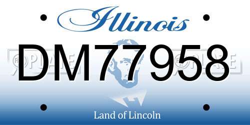 DM77958 Illinois License Plate