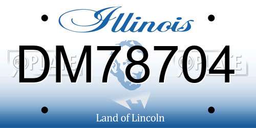 DM78704 Illinois License Plate