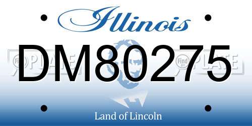 DM80275 Illinois License Plate