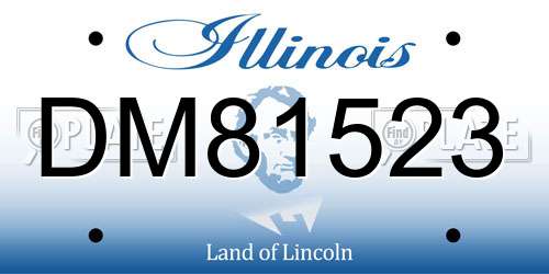 DM81523 Illinois License Plate