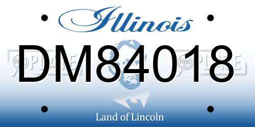 DM84018 Illinois License Plate