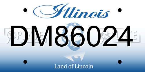 DM86024 Illinois License Plate