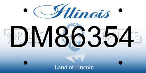 DM86354 Illinois License Plate