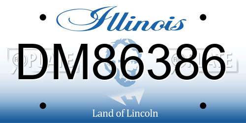 DM86386 Illinois License Plate