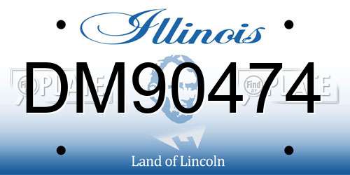 DM90474 Illinois License Plate