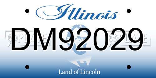 DM92029 Illinois License Plate
