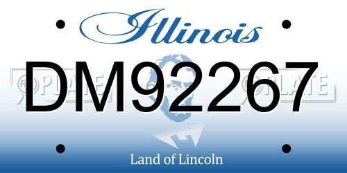 DM92267 Illinois License Plate