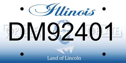 DM92401 Illinois License Plate