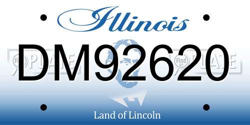 DM92620 Illinois License Plate