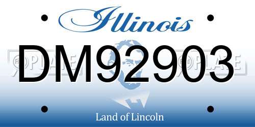 DM92903 Illinois License Plate
