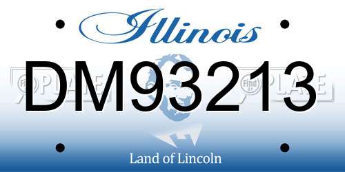 DM93213 Illinois License Plate