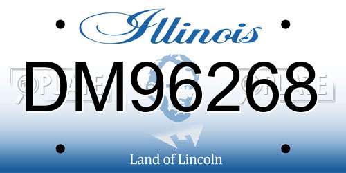 DM96268 Illinois License Plate