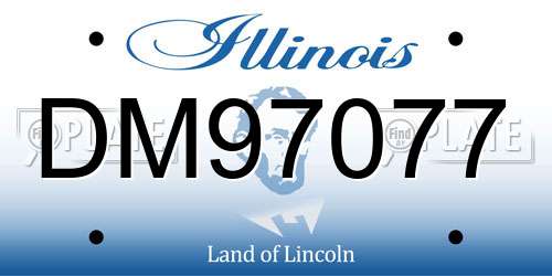 DM97077 Illinois License Plate