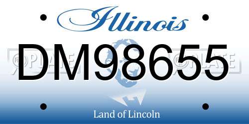 DM98655 Illinois License Plate