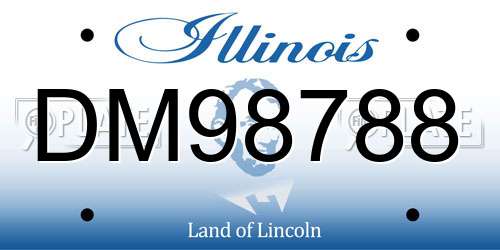 DM98788 Illinois License Plate