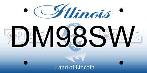 DM98SW Illinois License Plate