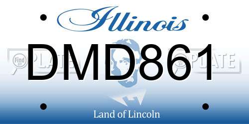 DMD861 Illinois License Plate