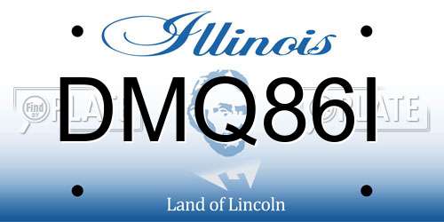 DMQ86I Illinois License Plate