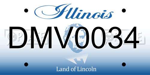 DMV0034 Illinois License Plate