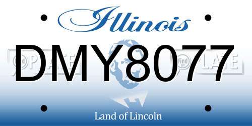 DMY8077 Illinois License Plate