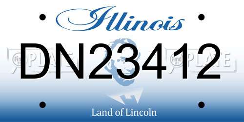 DN23412 Illinois License Plate